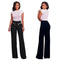 Women Casual Pants Straight Leg Pants High Waist Zipper Solid OL Work Wear Trousers