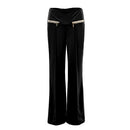 Women Casual Pants Straight Leg Pants High Waist Zipper Solid OL Work Wear Trousers