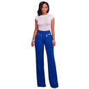 Women Casual Pants Straight Leg Pants High Waist Zipper Solid OL Work Wear Trousers