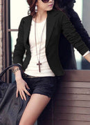 Women One Button Business Blazer Suit Long Sleeves Office Casual Leisure Coat Jacket Ladies Short Outwear