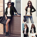 Women One Button Business Blazer Suit Long Sleeves Office Casual Leisure Coat Jacket Ladies Short Outwear