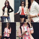 Women One Button Business Blazer Suit Long Sleeves Office Casual Leisure Coat Jacket Ladies Short Outwear