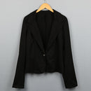 Women One Button Business Blazer Suit Long Sleeves Office Casual Leisure Coat Jacket Ladies Short Outwear