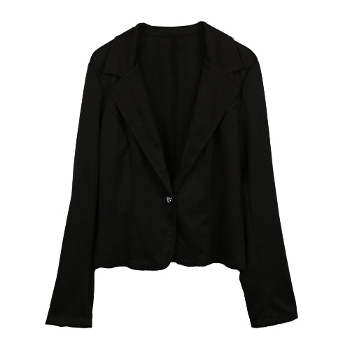 Women One Button Business Blazer Suit Long Sleeves Office Casual Leisure Coat Jacket Ladies Short Outwear