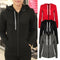 Fashion Women Hoodies Sweatshirt Coat Solid Long Sleeve Pocket Zip UP Hooded Outerwear Jacket Black/Red/Dark Grey