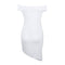 New Sexy Women Off The Shoulder Bodycon Dress Asymmetric Hem Bandage Party Dress Clubwear White