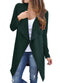 Women Waffle Knitted Cardigan Coat Open Front Turn-down Collar Bertha Loose Long Outwear