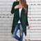 Women Waffle Knitted Cardigan Coat Open Front Turn-down Collar Bertha Loose Long Outwear