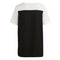 Women T-Shirt O-Neck Patch Tee Top Short Sleeve Casual Loose Pullover Top Black/Beige