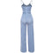 Women Jumpsuit Romper Spaghetti Strap Striped Lace Up Summer Overalls Backless Sexy Playsuit