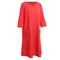 Oversized Women Retro Dress Casual Loose Long Dress Pockets Solid Plus Size Dress Black/Red