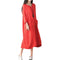 Oversized Women Retro Dress Casual Loose Long Dress Pockets Solid Plus Size Dress Black/Red