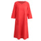 Oversized Women Retro Dress Casual Loose Long Dress Pockets Solid Plus Size Dress Black/Red