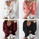 Women Winter Warm Drawstring Hooded Sweatshirt Sweaters Faux Fur Outwear Hoodie Casual Overcoat