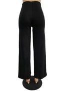 Women Pants Glitter Sequined High Waist Straight Wide Legs Casual Trousers Dance Stage Wear Black