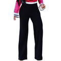 Women Pants Glitter Sequined High Waist Straight Wide Legs Casual Trousers Dance Stage Wear Black