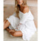 Sexy Women Maxi Long Dress Off the Shoulder Lace Flare Sleeve Elegant Evening Party Boho Dress White