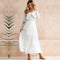 Sexy Women Maxi Long Dress Off the Shoulder Lace Flare Sleeve Elegant Evening Party Boho Dress White