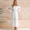 Sexy Women Maxi Long Dress Off the Shoulder Lace Flare Sleeve Elegant Evening Party Boho Dress White