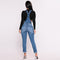 Fashion Women Denim Overalls Ripped Stretch Dungarees High Waist Long Jeans Pencil Pants Rompers Jumpsuit Blue