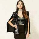 Women Sequins Blazer Cape Cloak Open Front Split Poncho Cardigan Jacket Coat Casual Tops Outwear