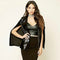 Women Sequins Blazer Cape Cloak Open Front Split Poncho Cardigan Jacket Coat Casual Tops Outwear