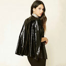 Women Sequins Blazer Cape Cloak Open Front Split Poncho Cardigan Jacket Coat Casual Tops Outwear