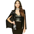 Women Sequins Blazer Cape Cloak Open Front Split Poncho Cardigan Jacket Coat Casual Tops Outwear