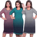 Women Plus Size Dress Houndstooth O-Neck Pencil Party Dress Ladies Bodycon Slim Casual Vestidos Green/Pink/White