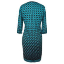 Women Plus Size Dress Houndstooth O-Neck Pencil Party Dress Ladies Bodycon Slim Casual Vestidos Green/Pink/White