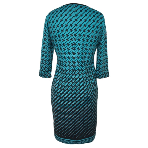 Women Plus Size Dress Houndstooth O-Neck Pencil Party Dress Ladies Bodycon Slim Casual Vestidos Green/Pink/White