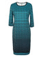 Women Plus Size Dress Houndstooth O-Neck Pencil Party Dress Ladies Bodycon Slim Casual Vestidos Green/Pink/White