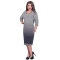 Women Plus Size Dress Houndstooth O-Neck Pencil Party Dress Ladies Bodycon Slim Casual Vestidos Green/Pink/White