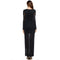 New Sexy Women Front Split Maxi Dress Deep V Neck Long Sleeve Formal Party Long Dress Black/Red