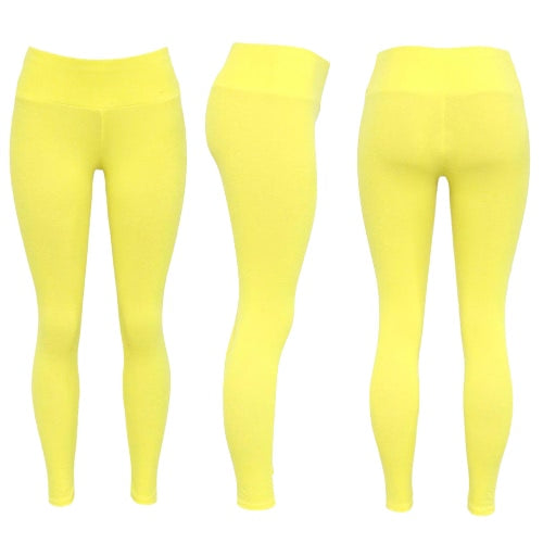 Women Leggings Sports Solid Plain Stretchy Sportswear Fitness Workout Yoga Skinny Bodycon Pants Trousers