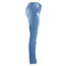 Women Ripped Jeans Denim Destroyed Frayed Hole Washed Zipper Skinny Pants Pencil Trousers Tights Blue