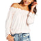 New Fashion Women Blouse Elastic Off Shoulder Long Sleeve Solid Color Casual T-Shirt Tops Tee