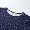 Women Dress Polka Dot Floral Print Round Neck Long Sleeve Bodycon Mini Night Club Party One-Piece Dark Blue