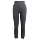 Women Pants Trousers Fitness Elastic Leggings Tights Cutout Workout Sportswear Black/Light Grey/Dark Grey