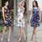 New Women Summer Mini Dress Vintage Floral Print Sleeveless Casual A-Line Dress Tank Dress Black/Blue/White