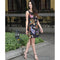 New Women Summer Mini Dress Vintage Floral Print Sleeveless Casual A-Line Dress Tank Dress Black/Blue/White