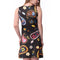 New Women Summer Mini Dress Vintage Floral Print Sleeveless Casual A-Line Dress Tank Dress Black/Blue/White