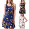 New Women Summer Mini Dress Vintage Floral Print Sleeveless Casual A-Line Dress Tank Dress Black/Blue/White