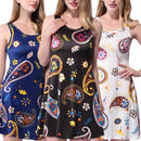 New Women Summer Mini Dress Vintage Floral Print Sleeveless Casual A-Line Dress Tank Dress Black/Blue/White