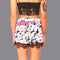 New Fashion Women Shorts Floral Print Elastic Mid Waist Lace Hem Slim Casual Boho Beach Wear Black