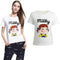 New Fashion Women T-shirt Top Letter Cartoon Print O-Neck Short Sleeves Pullover Casual Blouse White