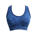 Women Fitness Yoga Sports Bra Contrast Padded Wire Free Seamless Push Up Running Gym Racerback Vest Top Bra