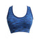 Women Fitness Yoga Sports Bra Contrast Padded Wire Free Seamless Push Up Running Gym Racerback Vest Top Bra