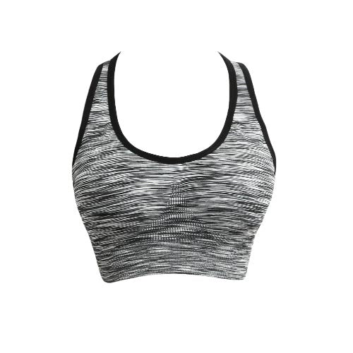 Women Fitness Yoga Sports Bra Contrast Padded Wire Free Seamless Push Up Running Gym Racerback Vest Top Bra