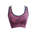 Women Fitness Yoga Sports Bra Contrast Padded Wire Free Seamless Push Up Running Gym Racerback Vest Top Bra